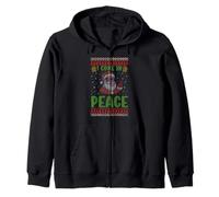 Pull de Noël Moche Assorti avec Inscription « I Come in Peace » Sweat à Capuche
