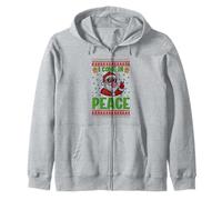 Pull de Noël Moche Assorti avec Inscription « I Come in Peace » Sweat à Capuche