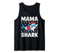 Pull de Noël Moche avec Bonnet de Père Noël Mama Shark Débardeur