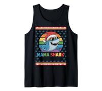 Pull de Noël Moche avec Bonnet de Père Noël Mama Shark Débardeur