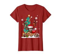 Pull de Noël Moche avec Bonnet de Père Noël pour Amoureux des Rennes T-Shirt, Femme, Canneberge, XS