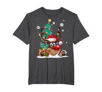 Pull de Noël Moche avec Bonnet de Père Noël pour Amoureux des Rennes T-Shirt, Homme Grandes Tailles, Chiné Foncé, 6X Tall