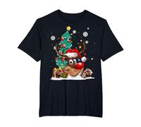 Pull de Noël Moche avec Bonnet de Père Noël pour Amoureux des Rennes T-Shirt, Homme Grandes Tailles, Noir, 6X Tall