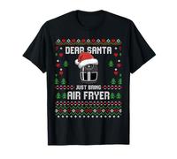 Pull de Noël Moche avec friteuse à air « Dear Santa Air Fryer » T-Shirt