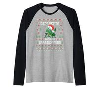 Pull de Noël Moche avec Inscription « Dear Santa Christmas Grasshopper » Manche Raglan