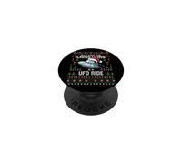 Pull de Noël Moche avec Motif d'extraterrestre UFO Ride Abduction PopSockets PopGrip Adhésif