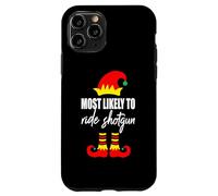 Pull de Noël Moche Elfe avec Inscription « Most Likely to Ride Shotgun Elf » Coque pour iPhone 11 Pro