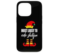 Pull de Noël Moche Elfe avec Inscription « Most Likely to Ride Shotgun Elf » Coque pour iPhone 13 Pro