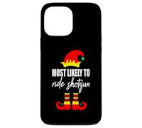 Pull de Noël Moche Elfe avec Inscription « Most Likely to Ride Shotgun Elf » Coque pour iPhone 13 Pro Max