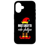 Pull de Noël Moche Elfe avec Inscription « Most Likely to Ride Shotgun Elf » Coque pour iPhone 16