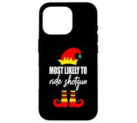 Pull de Noël Moche Elfe avec Inscription « Most Likely to Ride Shotgun Elf » Coque pour iPhone 16 Pro