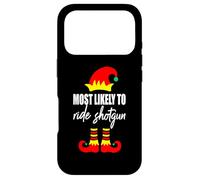 Pull de Noël Moche Elfe avec Inscription « Most Likely to Ride Shotgun Elf » Coque pour iPhone 17 Pro
