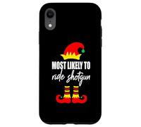 Pull de Noël Moche Elfe avec Inscription « Most Likely to Ride Shotgun Elf » Coque pour iPhone XR