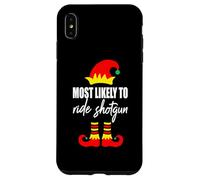 Pull de Noël Moche Elfe avec Inscription « Most Likely to Ride Shotgun Elf » Coque pour iPhone XS Max