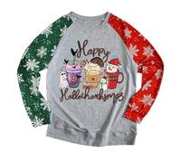 Pull De Noel Moche Femme,Produit categorial Sweat à Capuche léger pour Femme sans Capuche avec Motif de Noël - vêtement Essentiel de Saison (Light Gray, M)