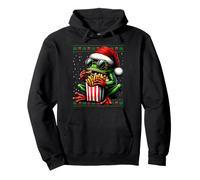 Pull de Noël Moche Grenouille Mangeant des Frites Sweat à Capuche