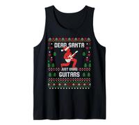 Pull de Noël Moche Guitare de Noël avec Inscription « Dear Santa Guitar » Débardeur