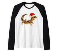 Pull de Noël Moche Père Noël léopard Gecko Reptile Manche Raglan