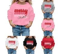 Pull de Noël Moche pour Enfant avec Imprimé Noël Lettre Sweatshirts Manches Longues Col Ras du Cou De Noels Veste d'hiver Enfants pour garçons et Filles Cadeaux de Noëls 2-12 Ans