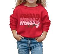 Pull de Noël Moche pour Enfant avec Imprimé Noël Lettre Sweatshirts Manches Longues Col Ras du Cou De Noels Veste d'hiver Enfants pour garçons et Filles Cadeaux de Noëls 2-12 Ans