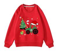 Pull De Noel Moche, Pull Moche Sweat-Shirt à Col Rond Imprimé Rennes De NoëL pour Enfants (1-14 Ans) pour FêTes Rassemblements Quotidien Sorties CéLéBrations