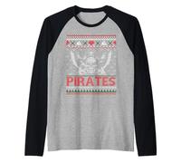 Pull de Noël Moche sur Le thème des Pirates Manche Raglan