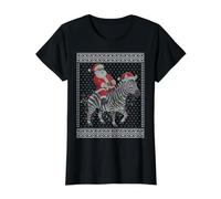 Pull de Noël Moche zèbre, Père Noël chevauchant Un zèbre pour Enfants T-Shirt Graphique avec Valeur