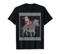 Pull de Noël Moche zèbre, Père Noël chevauchant Un zèbre pour Enfants T-Shirt Graphique avec Valeur
