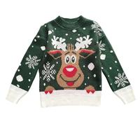 Pull de Noël Moose Pattern Unisex for Women Men Warm Kids Soft (cod.8088) (FR/ES, Alpha/Lettres, TTG, Taille Normale, Taille Normale, Vert)