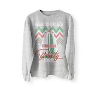 Pull de Noël Nakatomi Plaza Party 1988, pull moche, sweat-shirt de Noël, drôle, thème cinéma des années 80, Bruce, pull de Noël rétro, gris, M