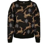 Pull De Noël Oversize Femme - Urban Classics - Noir - Col arrondi - Pour Adulte XS