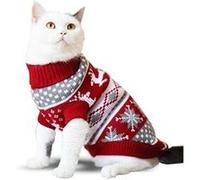 Pull de noël pour animal de compagnie chien et chat flocon bleu marine Bleu G