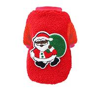 Pull de Noël pour chien - Imprimé faon festif - Vert et rouge - Avec motif cerf - Matériau tricoté élastique - Lavage doux à la main - Pour petits chiens et chats - Couleur verte ou rouge