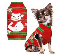 Pull de Noël pour chien, pull rouge doux et chaud, tenue de vacances pour petits chiens, animal de compagnie tricoté avec design, accessoires de vêtements pour chien avec multi-usage, utilisation