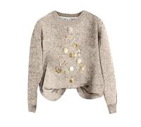 Pull de Noël pour femme drôle Rudolph Renne Impression Coton Noël Pull de Noël Pull de Noël Pull de Noël, beige, S