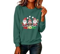Pull de Noël pour femme - Tunique à manches longues - Style classique festif - Motif Père Noël - Grande taille - Vêtements de sport pour femme