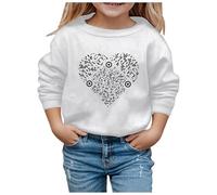 Pull de Noël pour fille - Sweatshirt de Noël pour enfants - Rouge - Chaud - Avec motifs de Noël - Confortable - Tenue de Noël - Pour adolescentes et filles