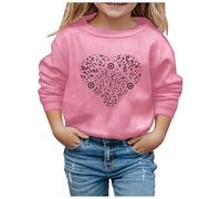 Pull de Noël pour fille - Sweatshirt de Noël pour enfants - Rouge - Chaud - Avec motifs de Noël - Confortable - Tenue de Noël - Pour adolescentes et filles