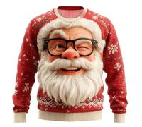 Pull de Noël pour homme - Col rond amusant - Pull en tricot - Pull de Noël - Style décontracté - Pull de Noël - Pull classique à col roulé - Veste de survêtement pour homme, Rouge pastèque, 4XL