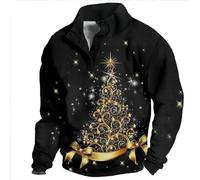 Pull de Noël pour homme drôle, sweat-shirt de Noël pour homme sans capuche pull de Noël Ugly avec motifs de Noël doux pull d'hiver décontracté pull d'hiver Noël polo patrie