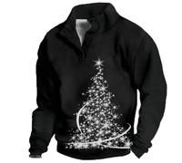 Pull de Noël pour homme drôle, sweat-shirt de Noël pour homme sans capuche pull de Noël Ugly avec motifs de Noël doux pull d'hiver décontracté pull d'hiver Noël polo patrie