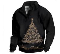 Pull de Noël pour homme drôle, sweat-shirt de Noël pour homme sans capuche pull de Noël Ugly avec motifs de Noël doux pull d'hiver décontracté pull d'hiver Noël polo patrie