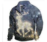 Pull de Noël pour homme drôle, sweat-shirt de Noël pour homme sans capuche pull de Noël Ugly avec motifs de Noël doux pull d'hiver décontracté pull d'hiver Noël polo patrie