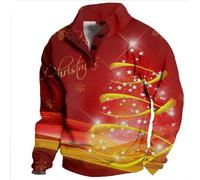 Pull de Noël pour homme drôle, sweat-shirt de Noël pour homme sans capuche pull de Noël Ugly avec motifs de Noël doux pull d'hiver décontracté pull d'hiver Noël polo patrie