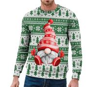 Pull de Noël pour homme - Pull à col rond - T-shirt moderne à manches longues avec imprimé de Noël pour les occasions festives, les activités de loisirs d'hiver, Rouge pastèque, M