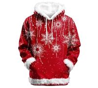 Pull de Noël pour homme - Pull de Noël amusant - Pull de Noël en coton - Pull moche - Pull de Noël en tricot - Pull de Noël pour homme, rouge, XXL