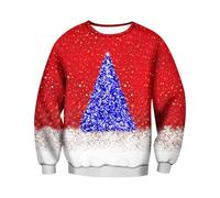 Pull de Noël pour homme, pull de Noël avec inscription « Merry Christmas » - Motif de Noël - Unisexe - Drôle - Vêtements de Noël - Fête de Noël 2025 (S-XXL), #15 - Rouge, M