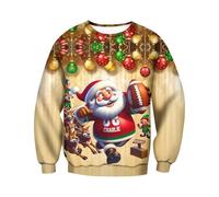 Pull de Noël pour homme, pull de Noël avec inscription « Merry Christmas » - Motif de Noël - Unisexe - Drôle - Vêtements de Noël - Fête de Noël 2025 (S-XXL), #17 - Jaune clair, M