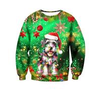 Pull de Noël pour homme, pull de Noël avec inscription « Merry Christmas » - Motif de Noël - Unisexe - Drôle - Vêtements de Noël - Fête de Noël 2025 (S-XXL), #31 - Vert, L