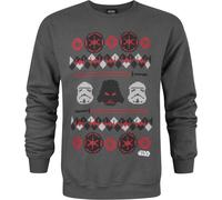 Pull de Noël pour homme Star Wars avec motif norvégien Dark Vador NS4108 (M) (Charbon de bois)